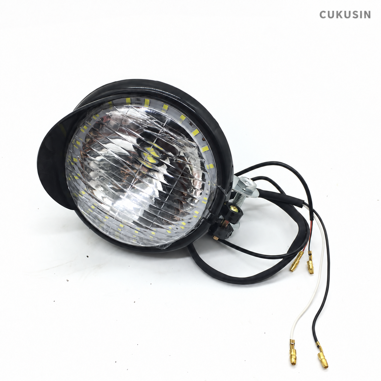 12v motorcycle headlight, front light, indicator light, tail light with turn signals - for scooters, atvs, and bicycles — CUKUSIN logo image