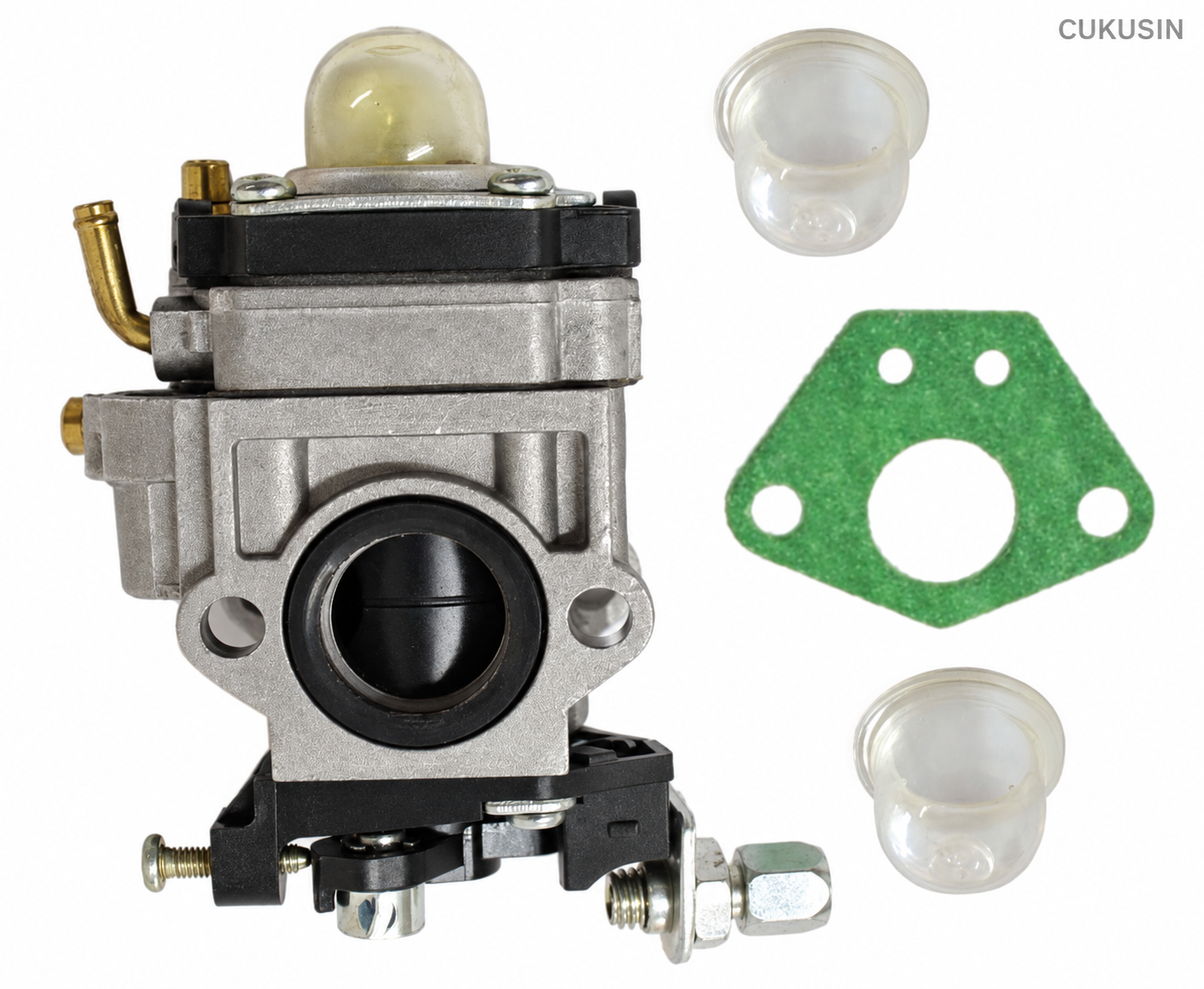 Mini motorcycle 43-49cc two-stroke engine pneumatic scooter lawn mower 40-5 carburetor 15mm — CUKUSIN logo image