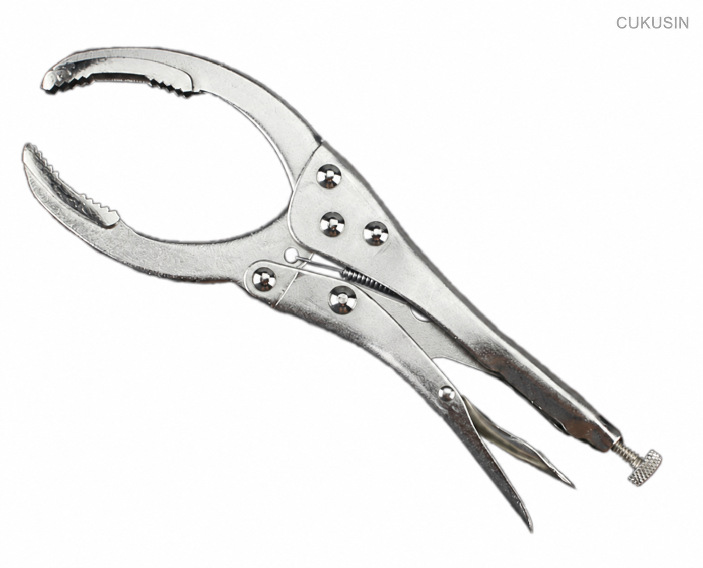 Heavy-duty pliers-style oil filter wrench - pliers-type car oil filter removal and installation tool — CUKUSIN logo image