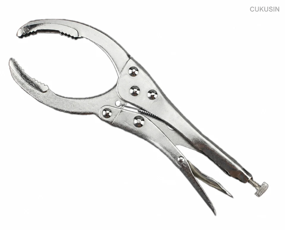 Heavy-duty pliers-style oil filter wrench - pliers-type car oil filter removal and installation tool — CUKUSIN logo image