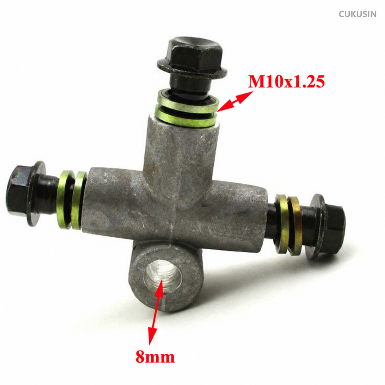 ATV Hydraulic Brake Hose T-Connector, M10x1.25 with 8mm Port — CUKUSIN logo image
