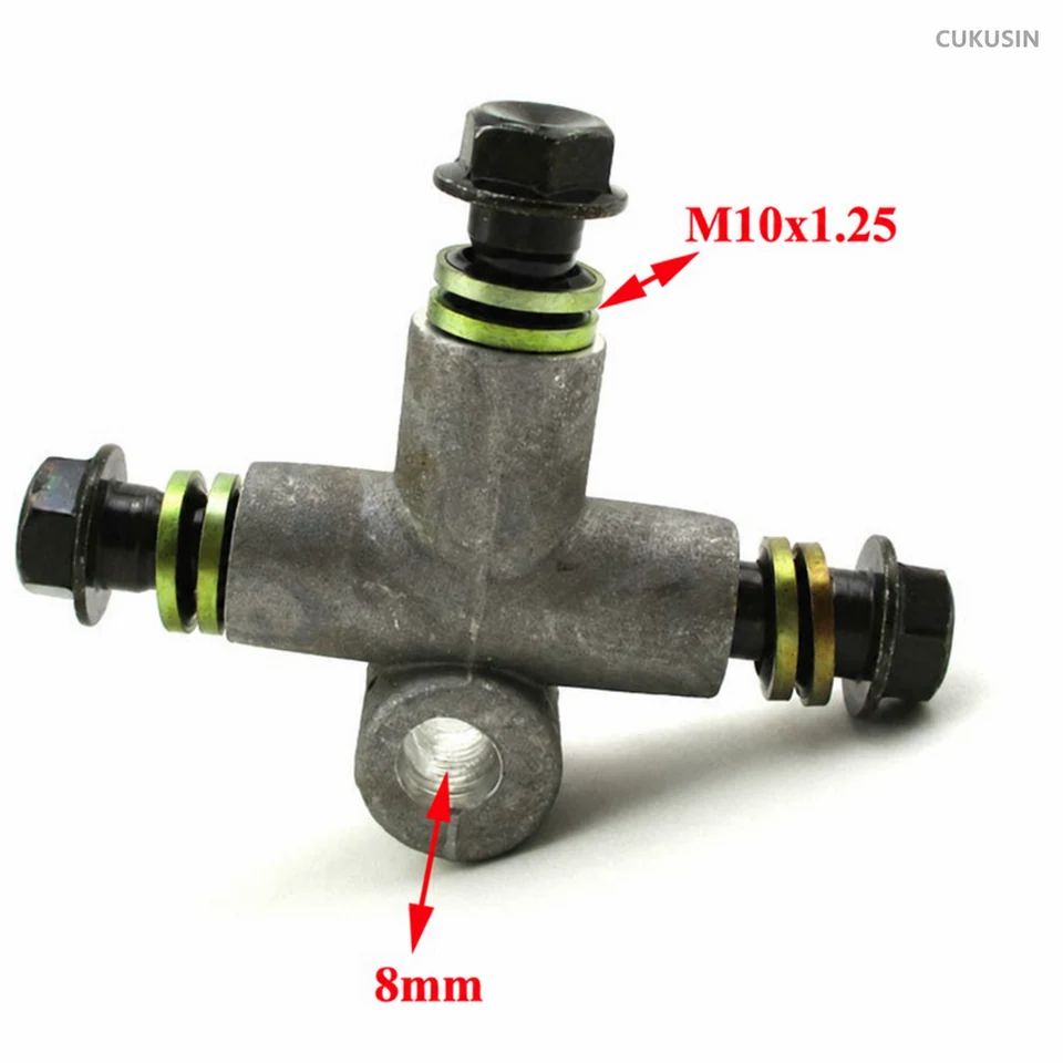 ATV Hydraulic Brake Hose T-Connector, M10x1.25 with 8mm Port — CUKUSIN logo image