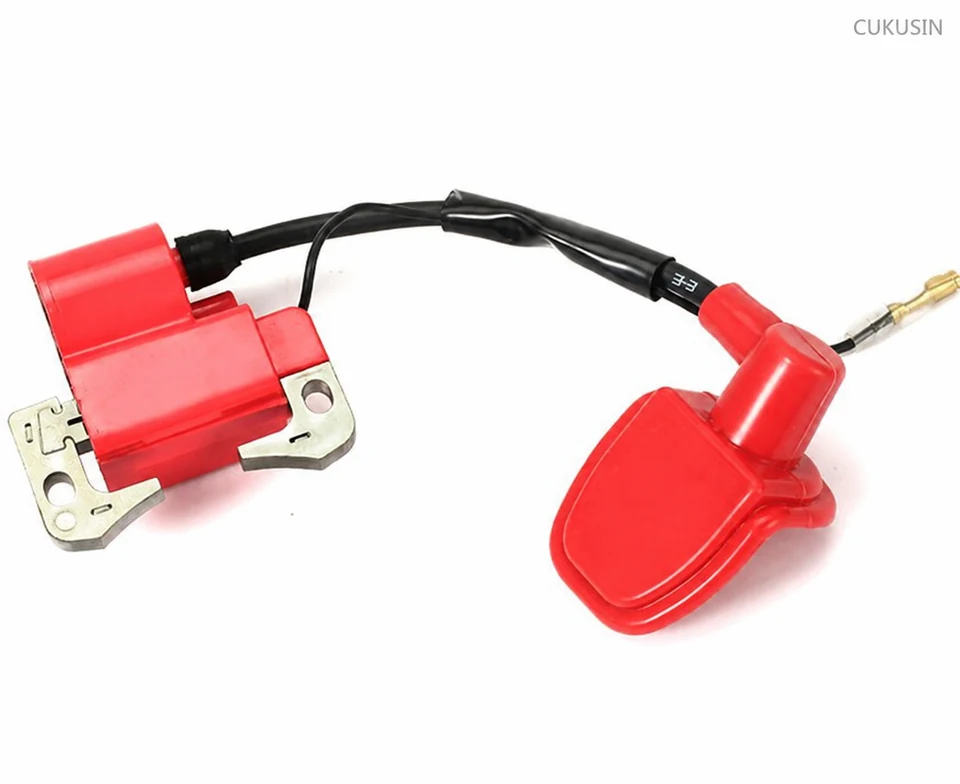 Mini motorcycle engine high voltage pack ignition coil red with spark plug — CUKUSIN logo image