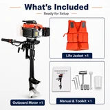 4 Stroke 4 HP Outboard Motor, with Life Jacket, US Inventory — product view 7