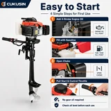 4 Stroke 4 HP Outboard Motor, with Life Jacket, US Inventory — product view 4