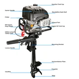 4 Stroke 6 HP Air Cooling System Outboard Motor with Mandalorian Shape and Kill Urgent Stop Switch( HK… — product view 4