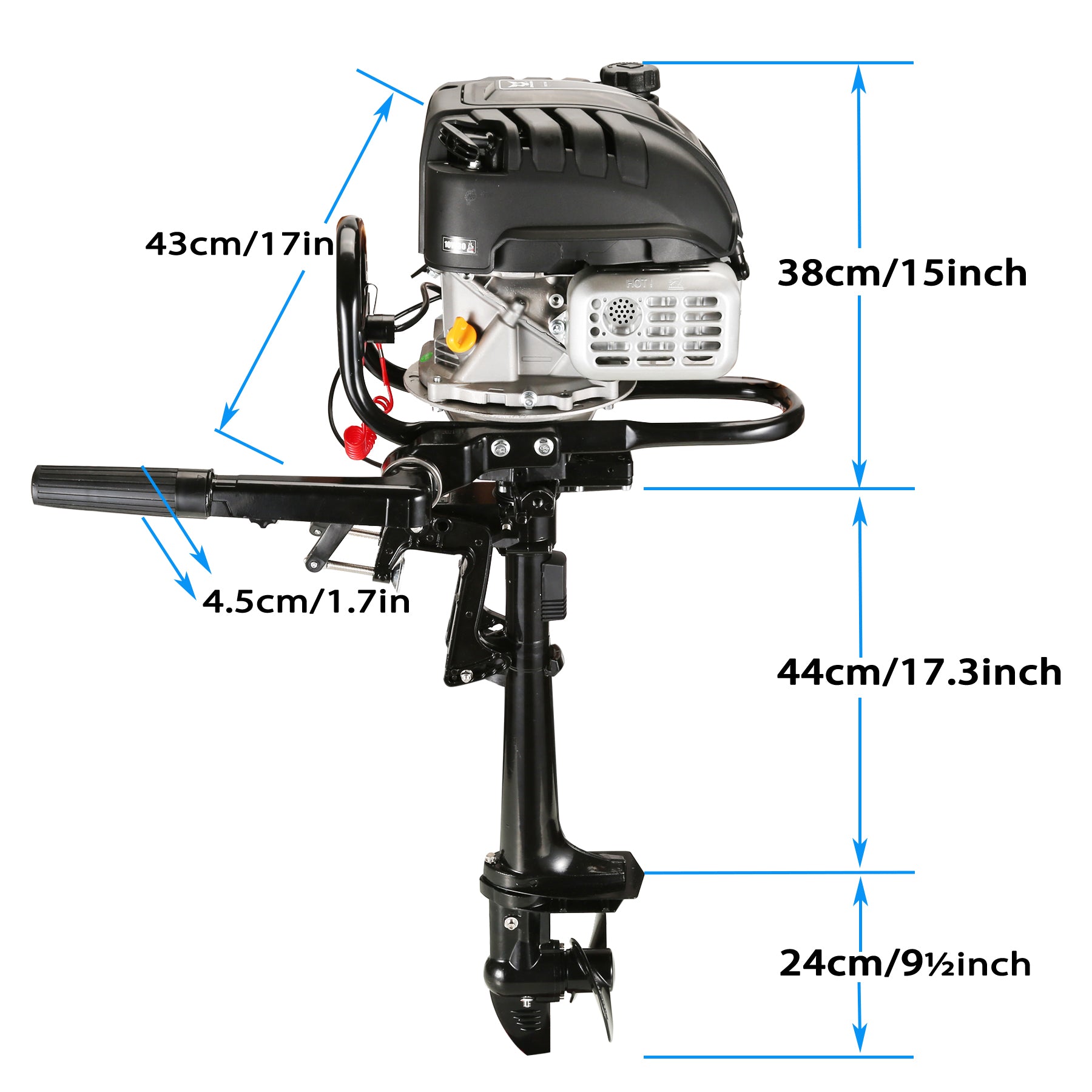 4 Stroke 6 HP Air Cooling System Outboard Motor with Mandalorian Shape and Kill Urgent Stop Switch( HK… — product view 5