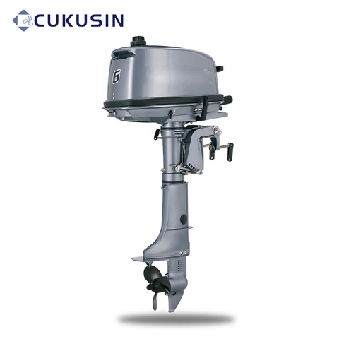 2-Stroke Outboard Motor 6.0 HP, Grayish Blue