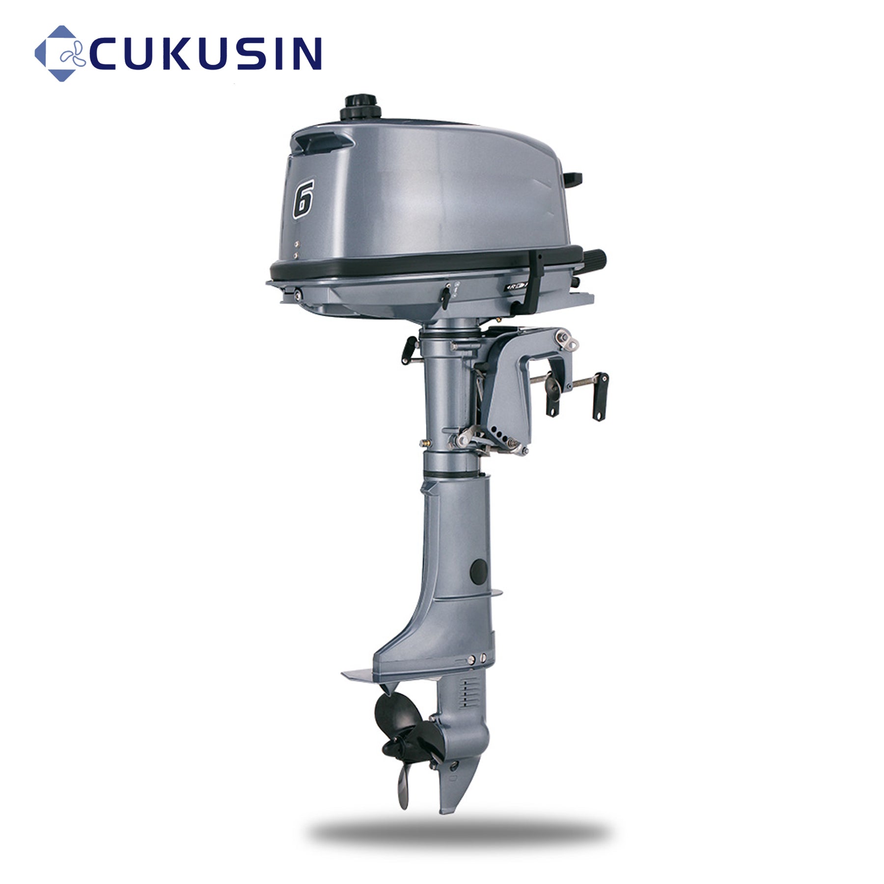 2-Stroke Outboard Motor 6.0 HP, Grayish Blue