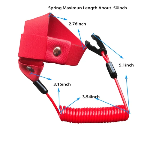 CUKUSIN Boat Engine Safety Kill Stop Switch Lanyard Emergency Cut Off Cord for Yamaha Tohatsu Outboard… — product view 2