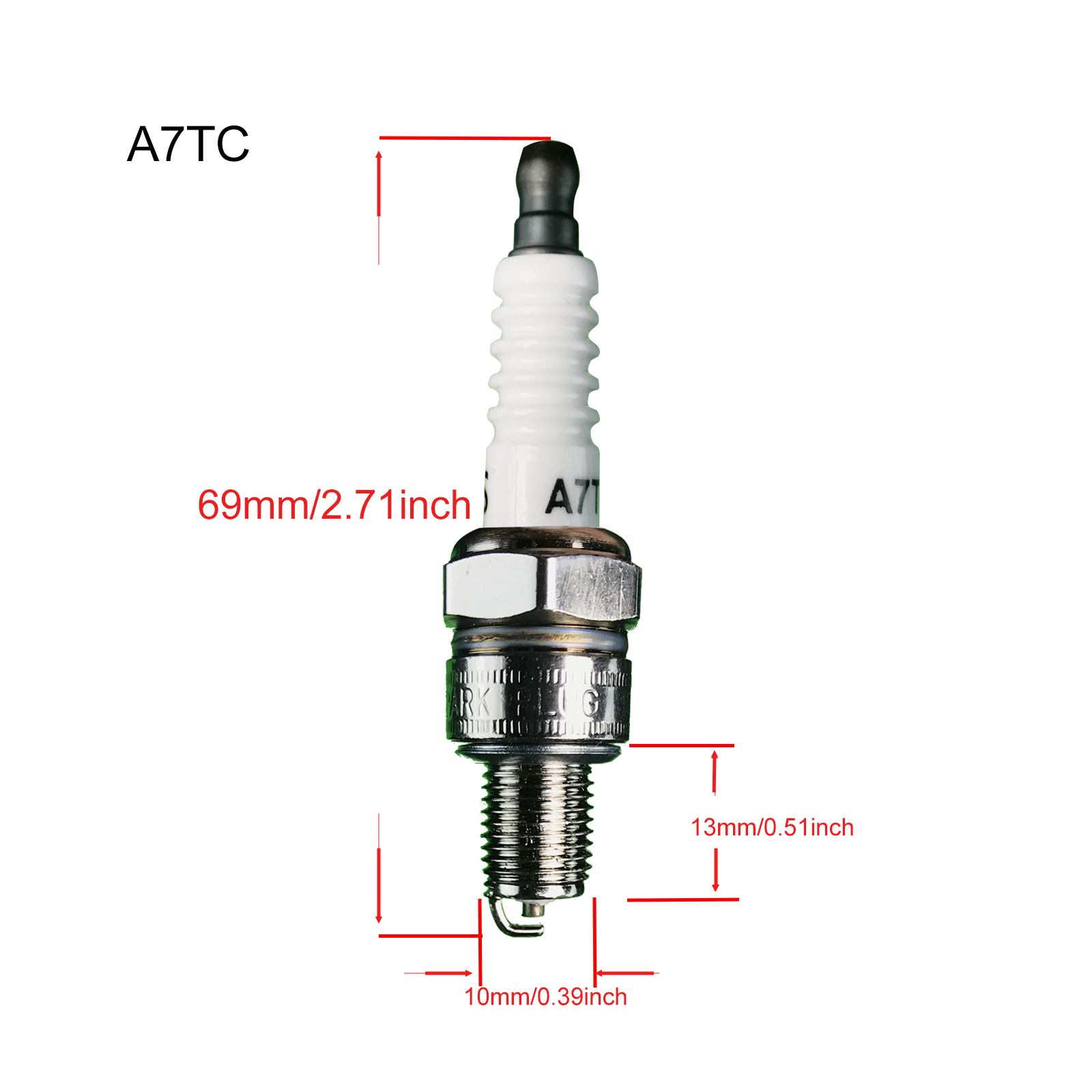 3 PCS Spark Plug A7TC F7TC L7F for CUKUSIN 144F 145F 150F 196F 225F 220F — product view 2