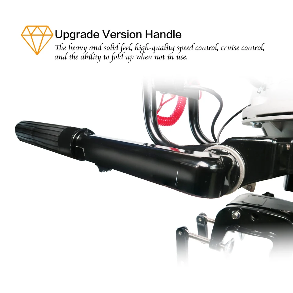 4 Stroke 7.5 HP Outboard Motor Air Cooling, with Luxury Handle, Engine Cover and Kill Urgent Stop Switch — product view 5
