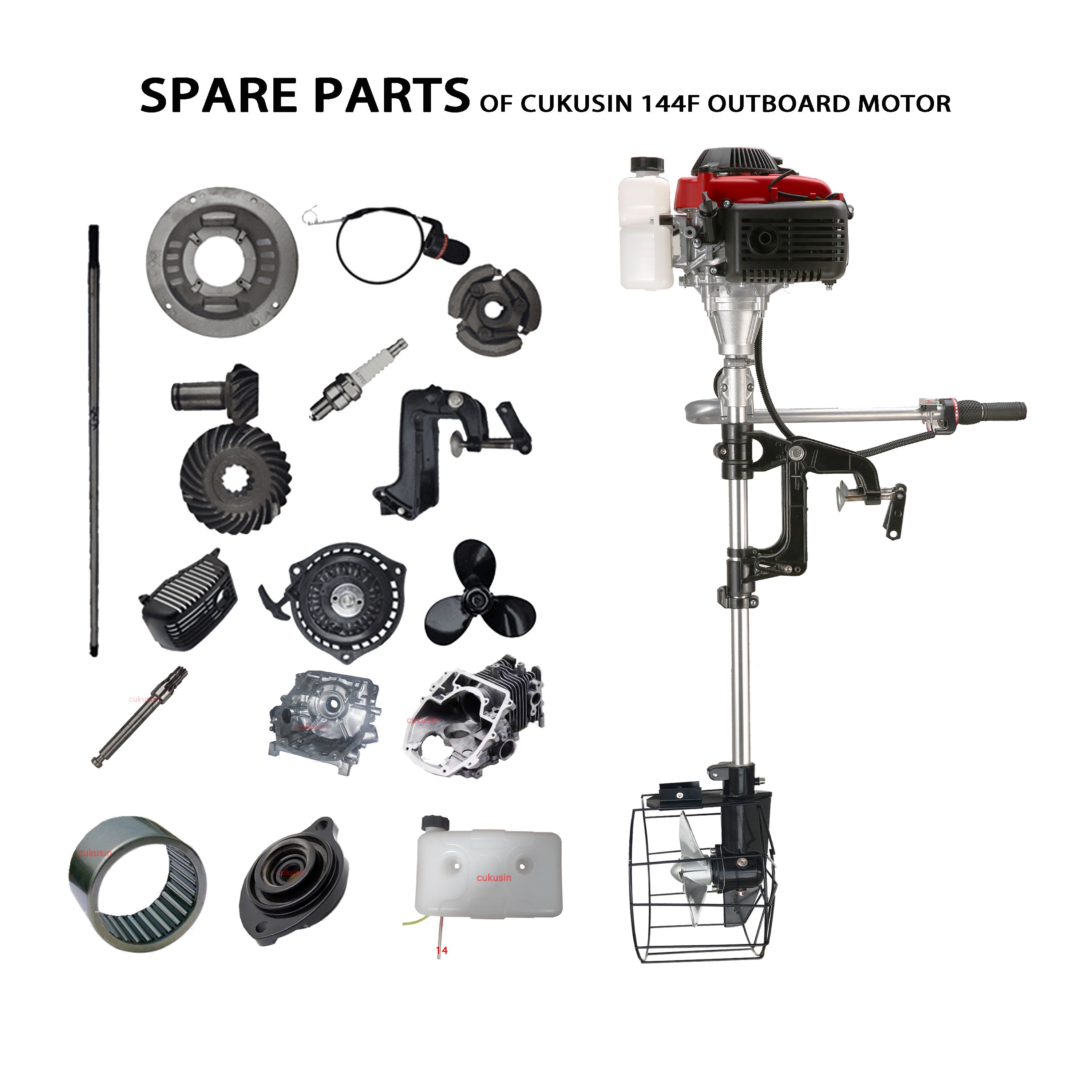 Spare Parts of CUKUSIN® 144F OUTBOARD MOTOR 4hp 4 Stroke — product view 1